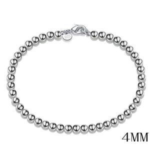 Women's/Men's 925 Sterling Silver 4MM Ball Bead Charm Bracelet - New in Box!